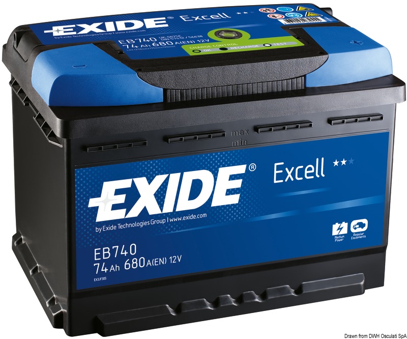 Exide Excell starting battery 74 Ah - Code 12.403.03