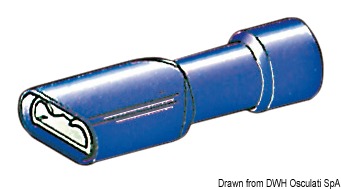 Terminal faston hembra pre-aislado nylon azul cable 1.5-2.5 mm²