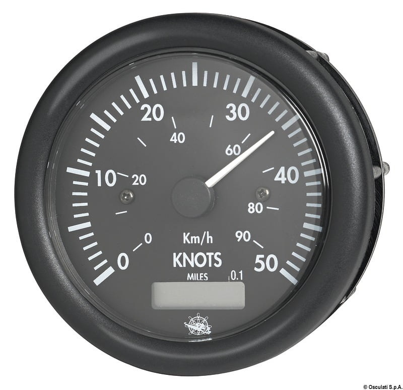 Details about   Speedometers 0-50 Knots 12 V Black With Tote Brand Guardian 27.425.01 